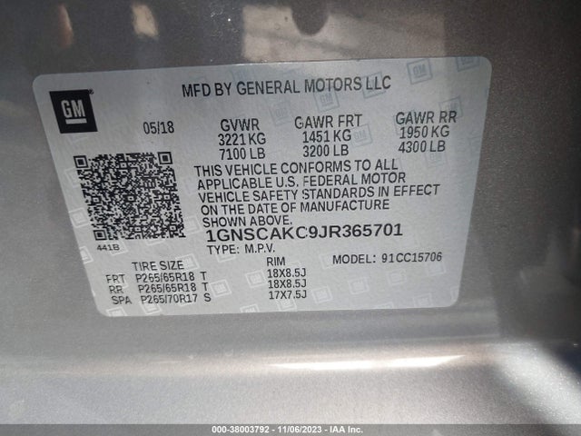 Chevrolet Tahoe Ls 2018 1GNSCAKC9JR365701 Image 9