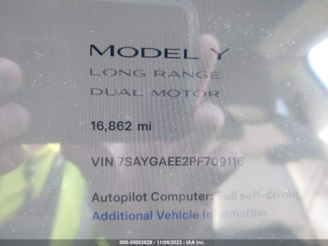 7SAYGAEE2PF709116 Tesla Model Y Awd/long Range Dual Motor All-wheel Drive