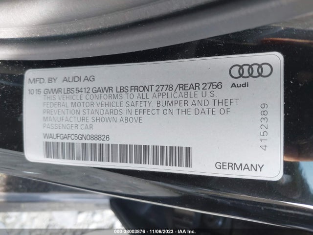 WAUFGAFC5GN088826 Audi A6 3.0t Premium Plus