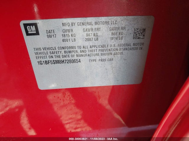Chevrolet Cruze Premier Auto 2017 1G1BF5SM8H7280654 Image 9