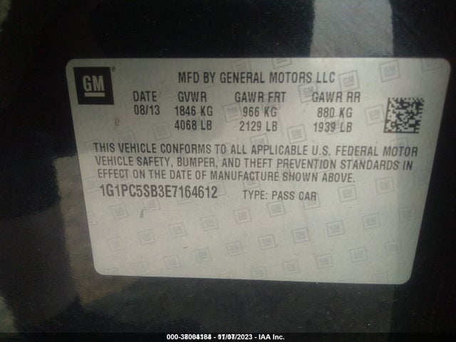 Chevrolet Cruze 1lt Auto 2014 1G1PC5SB3E7164612 Image 9