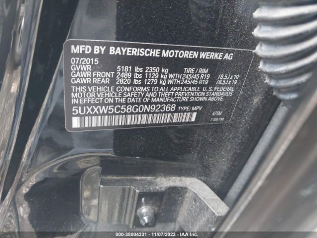 5UXXW5C58G0N92368 BMW X4 Xdrive35i