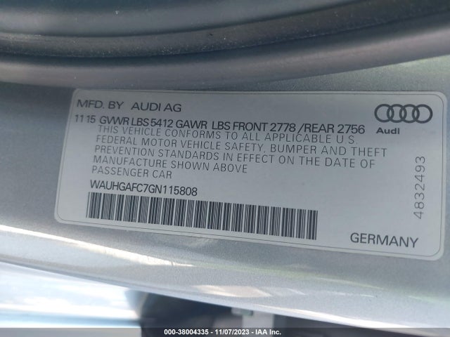 WAUHGAFC7GN115808 Audi A6 3.0t Premium Plus
