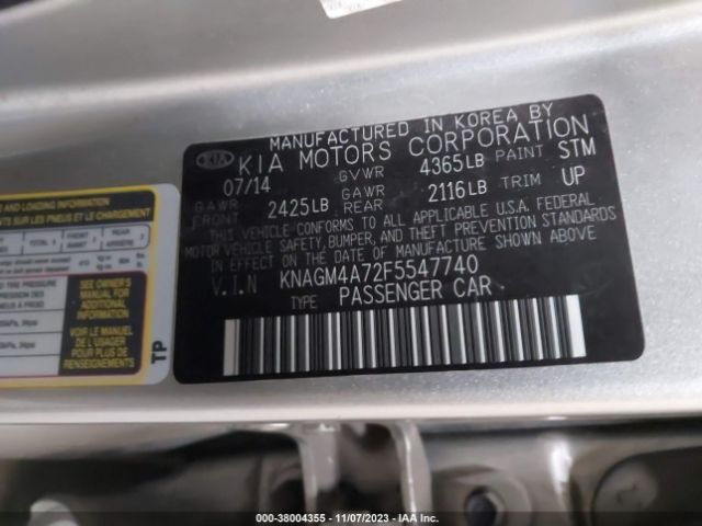 KNAGM4A72F5547740 KIA Optima Lx