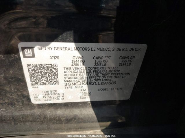 2020 CHEVROLET TRAX 3GNCJKSB2LL297680 Photo 8