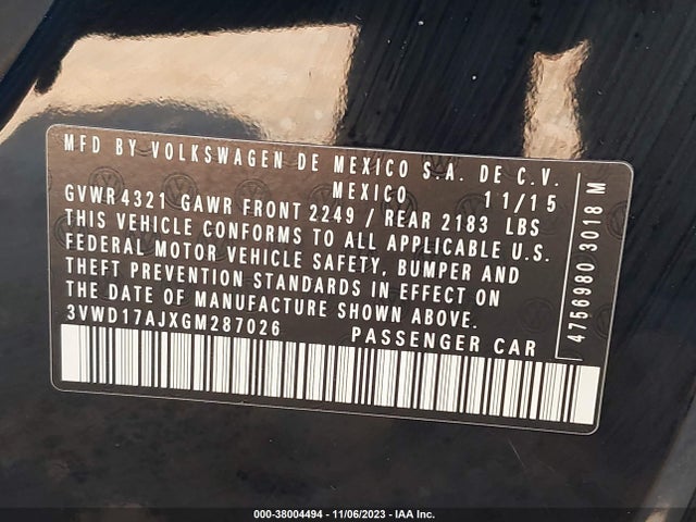 3VWD17AJXGM287026 Volkswagen Jetta Sedan 1.8t Sport