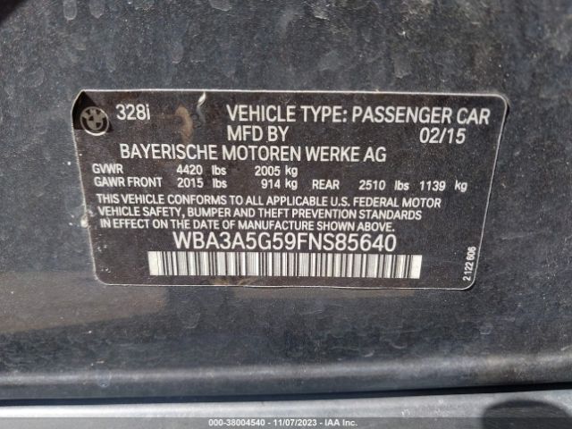 WBA3A5G59FNS85640 BMW 328I