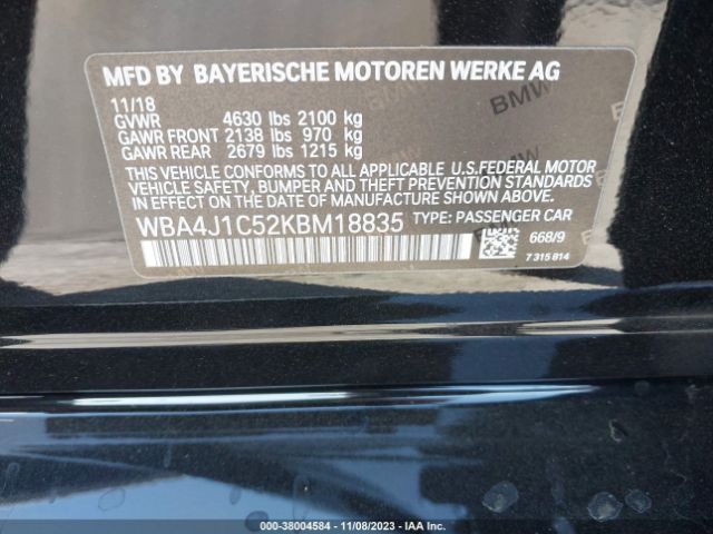 WBA4J1C52KBM18835 BMW 430i Gran Coupe