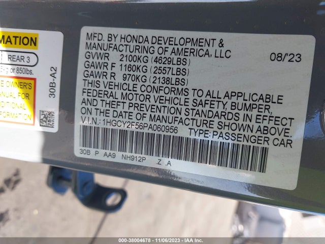Honda Accord 2023 1HGCY2F56PA060956 Image 22