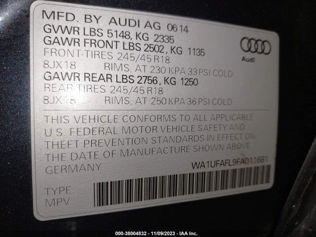 WA1UFAFL9FA011681 Audi Allroad 2.0t Premium