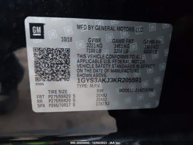 1GYS3AKJ3KR205591 Cadillac Escalade Standard