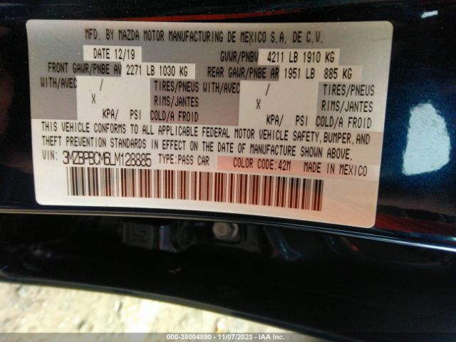 2020 MAZDA MAZDA3 SEDAN 3MZBPBCM6LM128885 Photo 8