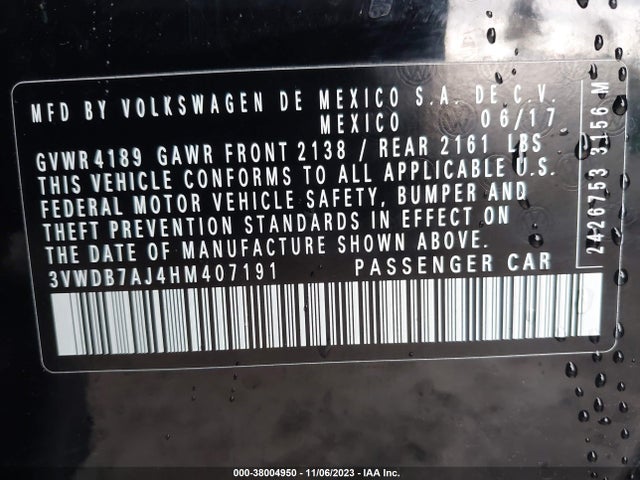 3VWDB7AJ4HM407191 Volkswagen Jetta 1.4t Se
