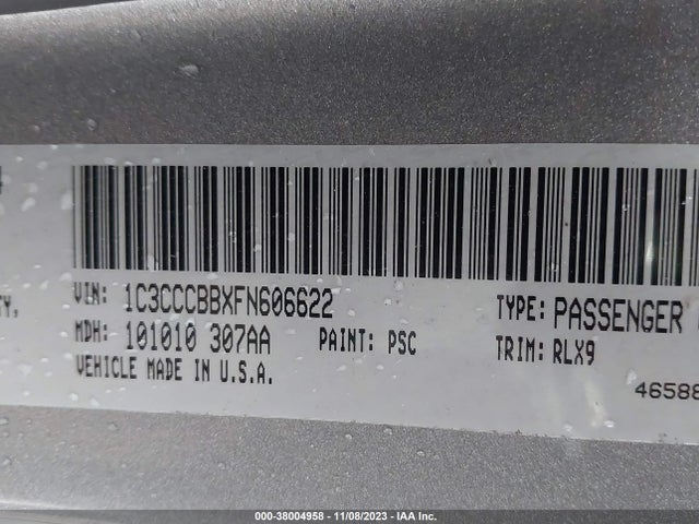 1C3CCCBBXFN606622 Chrysler 200 S