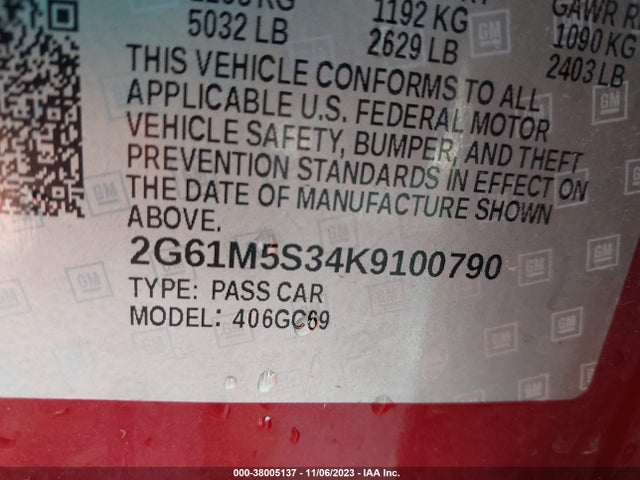 2G61M5S34K9100790 Cadillac XTS LUXURY