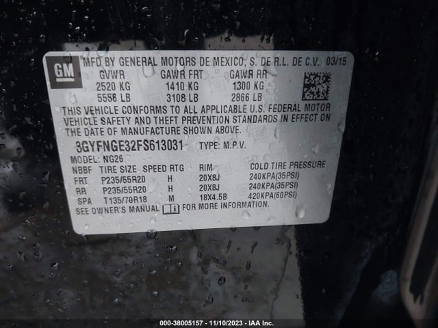 3GYFNGE32FS613031 Cadillac Srx Premium Collection