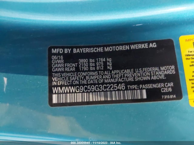 2016 MINI CONVERTIBLE WMWWG9C59G3C22546 Photo 8