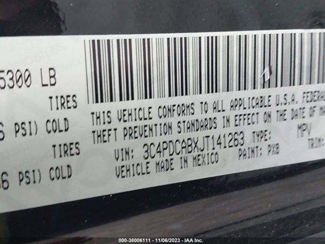 Dodge JOURNEY SE 2018 3C4PDCABXJT141263 Image 9