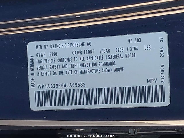 2004 PORSCHE CAYENNE WP1AB29P64LA69532 Photo 8