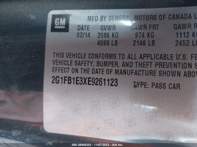 Chevrolet Camaro 1lt 2014 2G1FB1E3XE9261123 Image 9