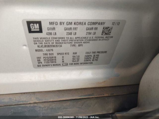 KL4CJBSB2EB635134 Buick Encore Convenience