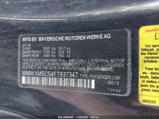 WMWXM5C54FT937347 Mini COOPER HARDTOP