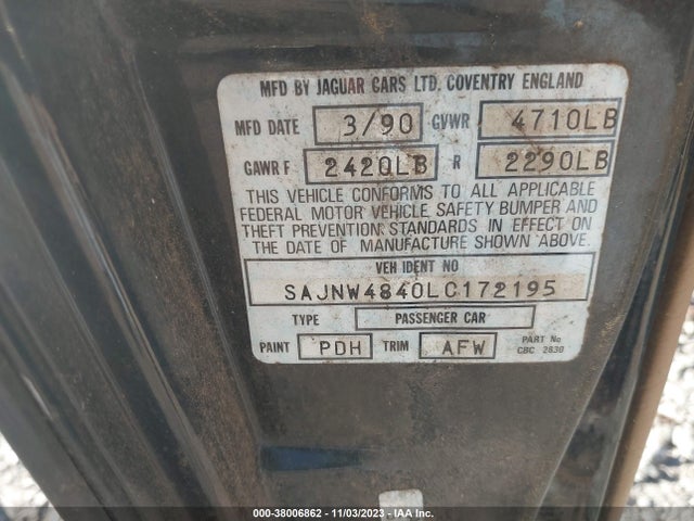 1990 JAGUAR XJS SAJNW4840LC172195 Photo 8