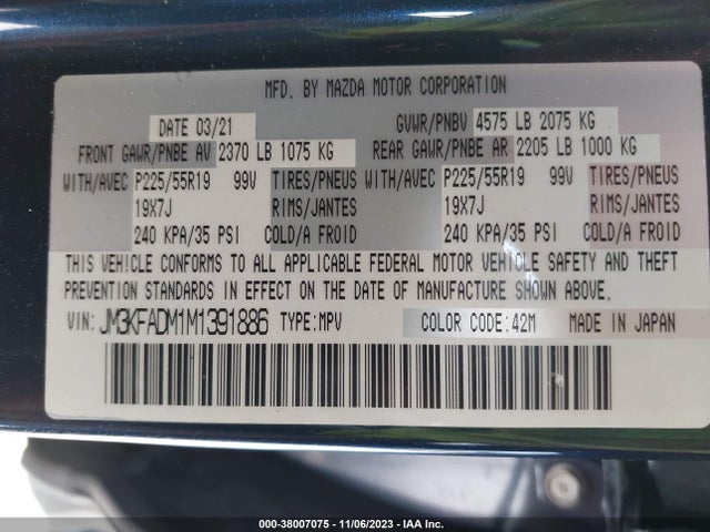 Mazda Cx-5 Grand Touring 2021 JM3KFADM1M1391886 Image 9