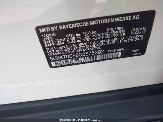 5UXKT0C58G0S75292 BMW X5 Edrive Xdrive40e