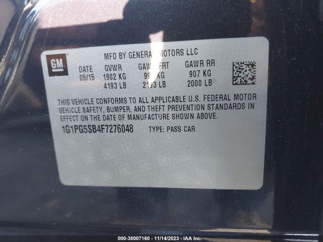 Chevrolet CRUZE LTZ 2015 1G1PG5SB4F7276048 Image 9