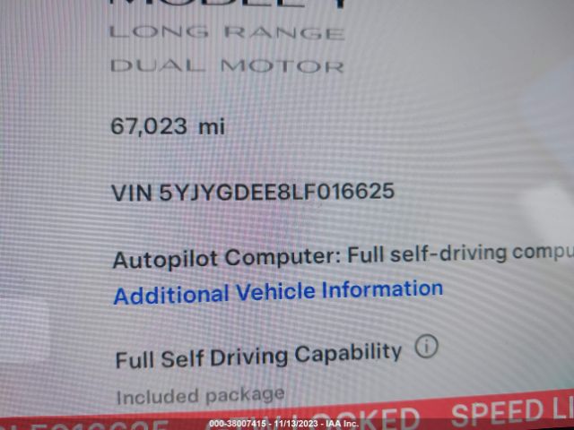 Tesla Model Y Long Range Dual Motor 2020 5YJYGDEE8LF016625 Image 9