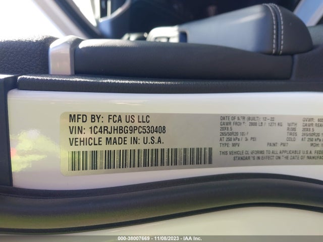 1C4RJHBG9PC530408 Jeep Grand Cherokee Limited