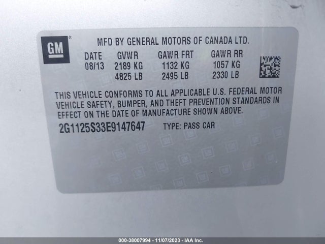 Chevrolet Impala 2lt 2014 2G1125S33E9147647 Image 9