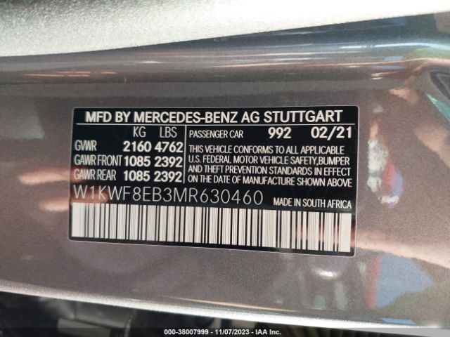 W1KWF8EB3MR630460 Mercedes-Benz C 300