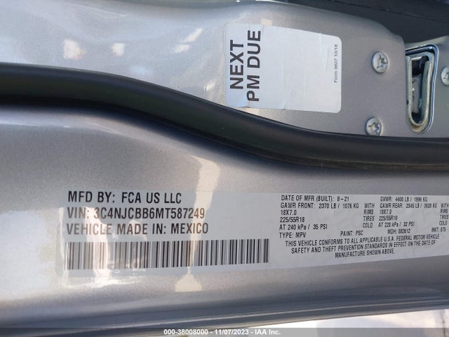 Jeep Compass Altitude Fwd 2021 3C4NJCBB6MT587249 Image 9
