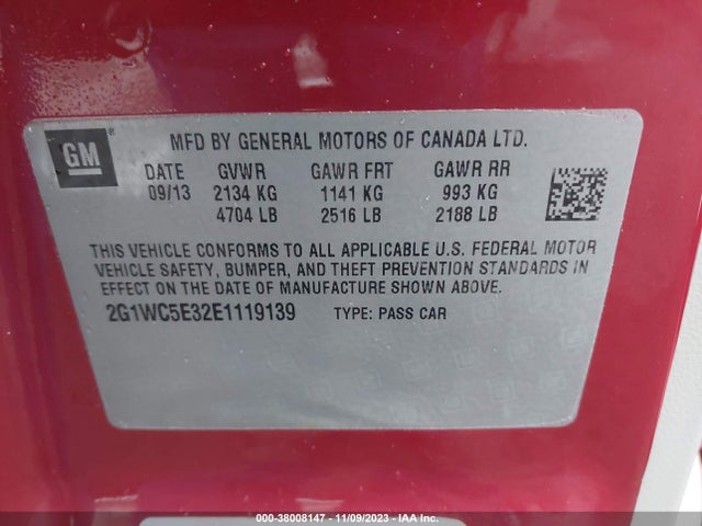 Chevrolet Impala Limited Ltz 2014 2G1WC5E32E1119139 Image 9