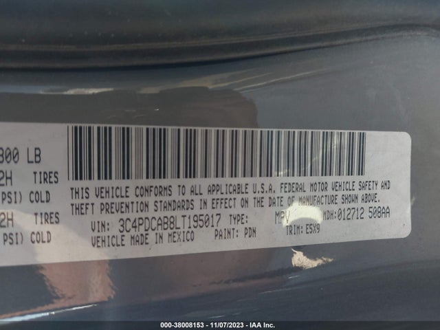 Dodge Journey Se Value 2020 3C4PDCAB8LT195017 Image 9
