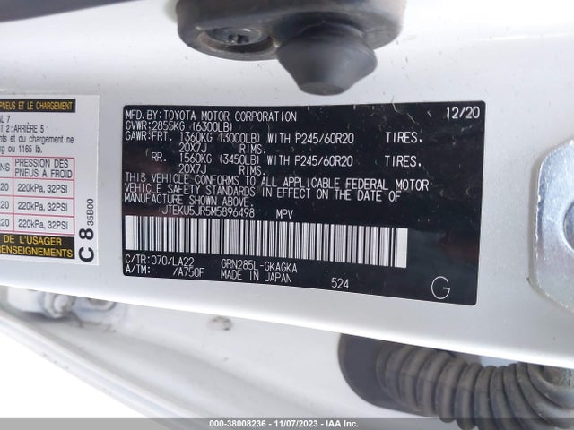 Toyota 4runner Limited 2021 JTEKU5JR5M5896498 Image 9