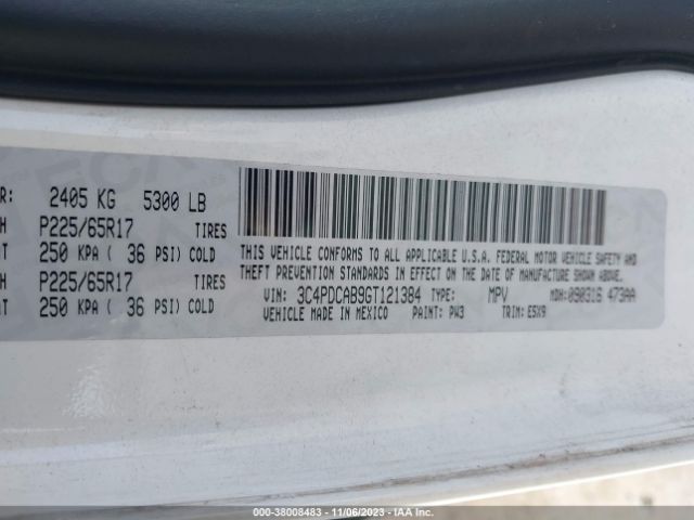 3C4PDCAB9GT121384 Dodge JOURNEY SE