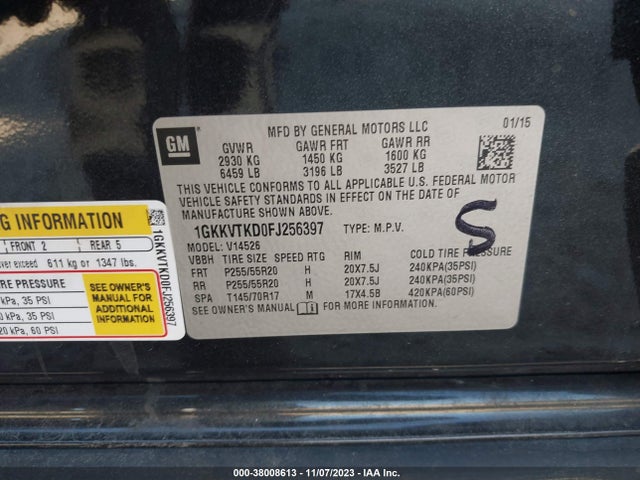 1GKKVTKD0FJ256397 GMC Acadia Denali