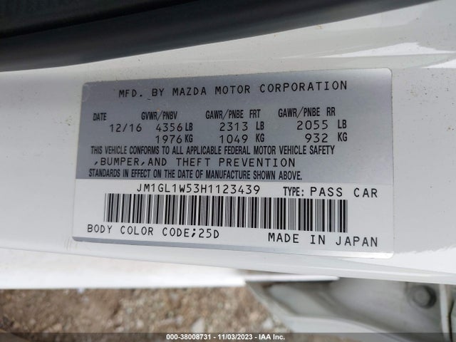 Mazda Mazda6 Grand Touring 2017 JM1GL1W53H1123439 Image 9