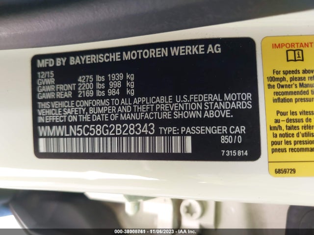 2016 MINI CLUBMAN WMWLN5C58G2B28343 Photo 8