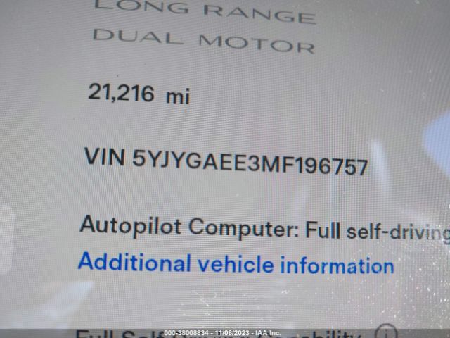 5YJYGAEE3MF196757 Tesla Model Y Long Range