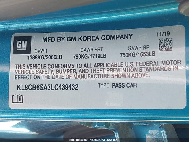 Chevrolet SPARK LS 2020 KL8CB6SA3LC439432 Image 9