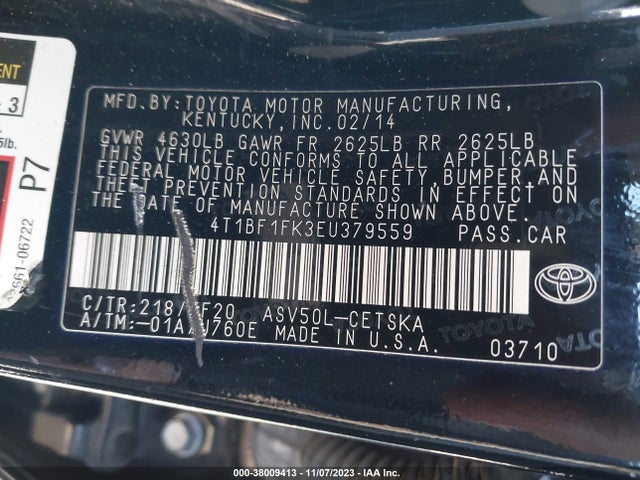Toyota CAMRY SE 2014 4T1BF1FK3EU379559 Image 9