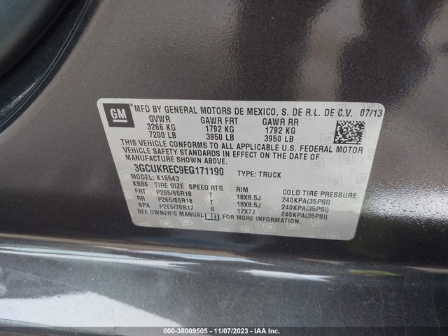 Chevrolet Silverado 1500 1lt 2014 3GCUKREC9EG171190 Image 9
