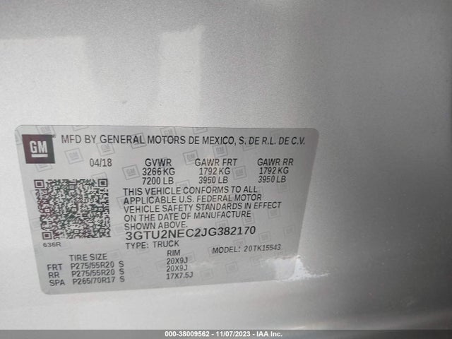 GMC Sierra 1500 Slt 2018 3GTU2NEC2JG382170 Image 9