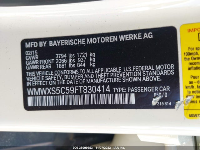 2015 MINI HARDTOP WMWXS5C59FT830414 Photo 8
