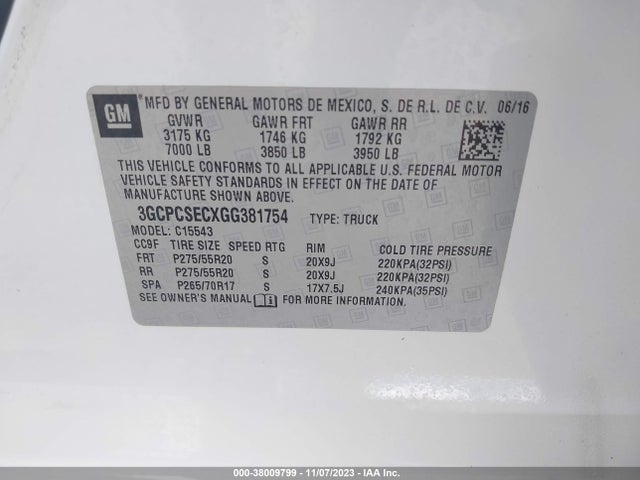 Chevrolet Silverado 1500 1lz 2016 3GCPCSECXGG381754 Image 9