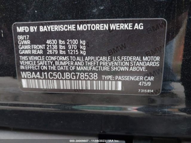 WBA4J1C50JBG78538 BMW 430i Gran Coupe